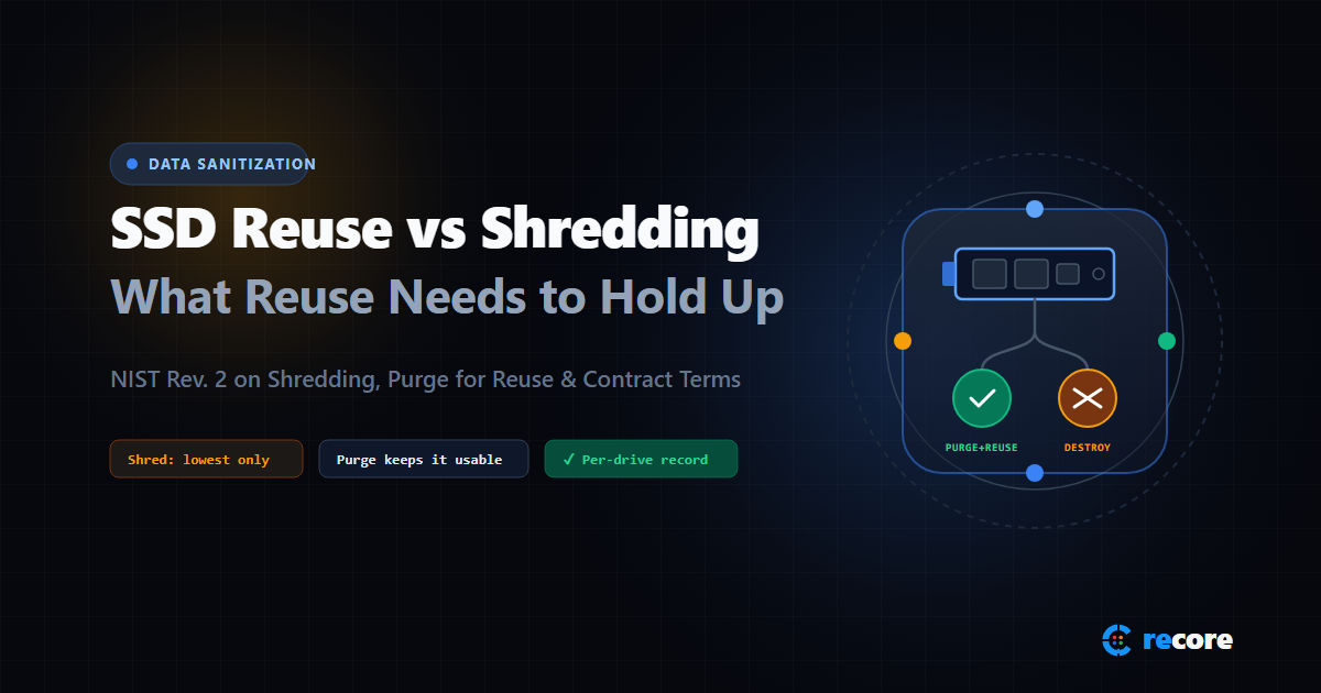 SSD Reuse vs Shredding: What Makes Reuse Defensible, and What Your Contract Should Say
